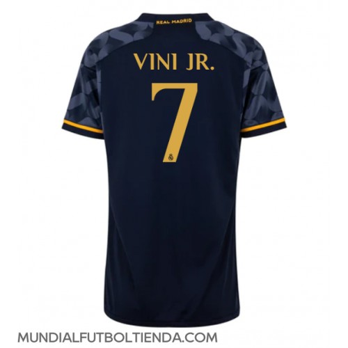 Camiseta Real Madrid Vinicius Junior #7 Segunda Equipación Replica 2023-24 para mujer mangas cortas